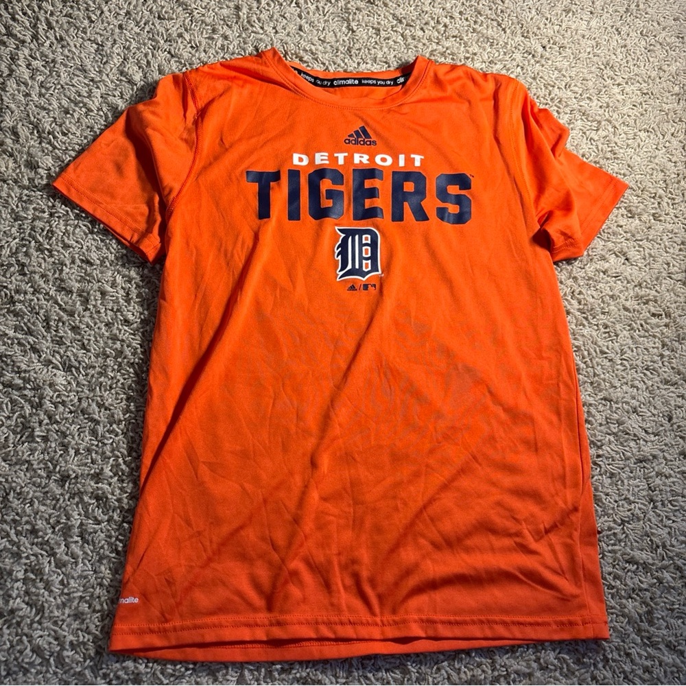 Adidas Bright Orange Detroit Tigers Short Sleeve Tee